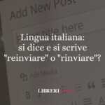Lingua italiana: si dice e si scrive "reinviare" o "rinviare"? 50 Lingua italiana si dice e si scrive reinviare o rinviare