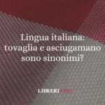 Lingua italiana: tovaglia e asciugamano sono sinonimi? 53 Lingua italiana tovaglia e asciugamano sono sinonimi
