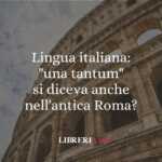 Lingua italiana: "una tantum" si diceva anche nell'antica Roma? 56 Lingua italiana una tantum si diceva anche nell'antica Roma