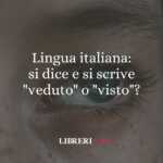 Lingua italiana: si dice e si scrive "veduto" o "visto"? 52 Lingua italiana: si dice e si scrive "veduto" o "visto"?