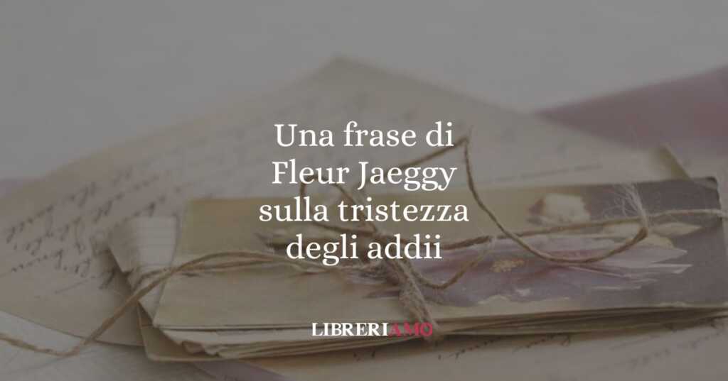 Una frase di Fleur Jaeggy sulla tristezza degli addii