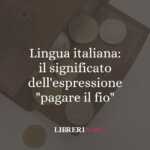Lingua italiana: il significato dell'espressione "pagare il fio" 51 Lingua italiana: il significato dell'espressione "pagare il fio"