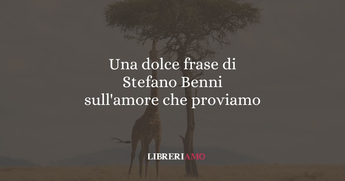 Una dolce frase di Stefano Benni sull'amore che proviamo 2 Una dolce frase di Stefano Benni sull'amore che proviamo
