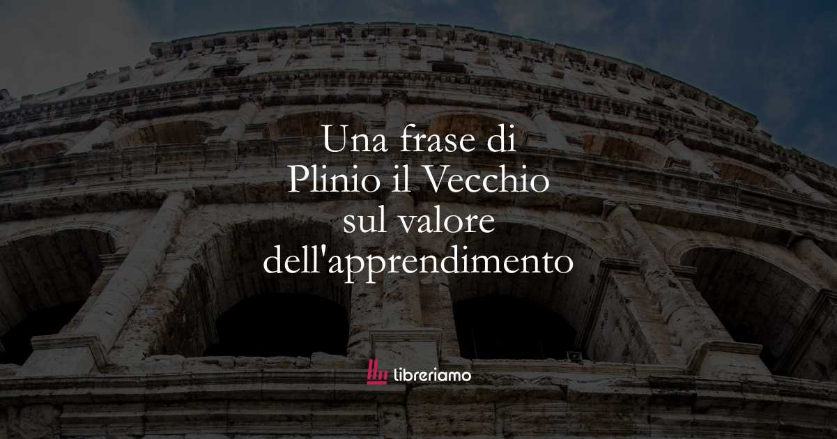 Una frase di Plinio il Vecchio sul valore dell'apprendimento 1 Una frase di Plinio il Vecchio sul valore dell'apprendimento