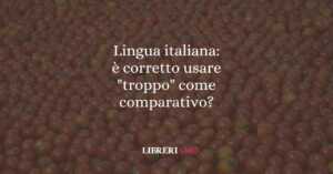 Lingua italiana: è corretto usare "troppo" come comparativo?