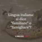 Lingua italiana: si dice "familiare" o "famigliare"?