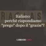 Italiano: perché rispondiamo "prego" dopo il "grazie"?