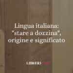 Lingua italiana: "stare a dozzina", origine e significato