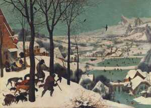 10 opere d’arte per scoprire l’inverno con uno sguardo d’autore 2 Pieter Bruegel il Vecchio – Cacciatori nella neve (1565)