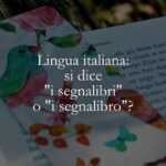 Lingua italiana si dice i segnalibri o i segnalibro