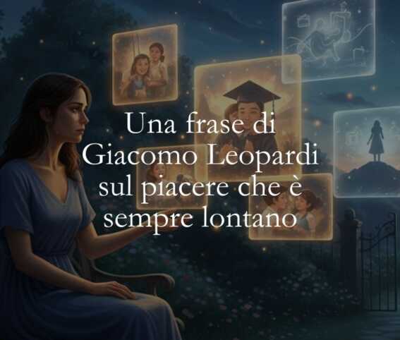 Una frase di Giacomo Leopardi sul piacere che è sempre lontano