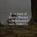 Una frase di Dacia Maraini sulla bellezza e sulla curiosità