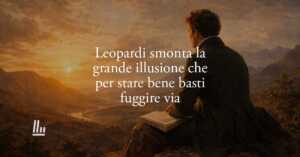 Leopardi smonta la grande illusione che per stare bene basti fuggire via