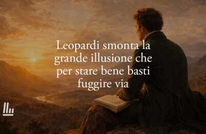 Leopardi smonta la grande illusione che per stare bene basti fuggire via 13 Leopardi smonta la grande illusione che per stare bene basti fuggire via