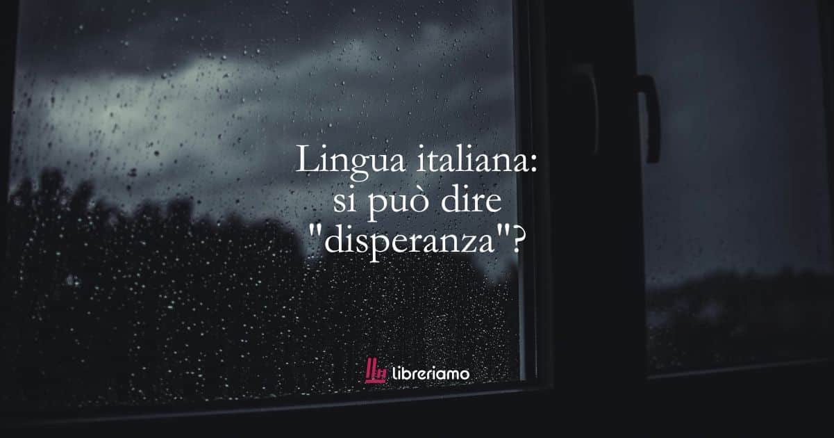 Lingua italiana: si può dire “disperanza”?