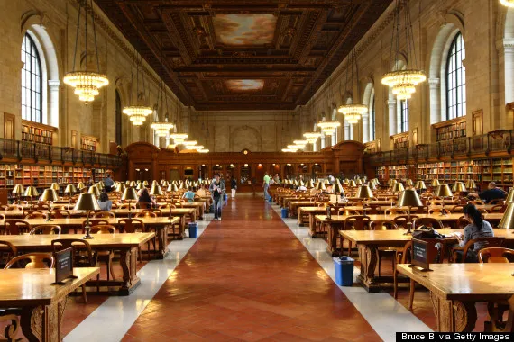 Main reading room of New York Public Library.