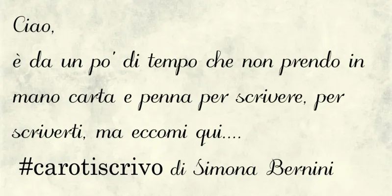 Lettera di Simona Bernini ad un amico