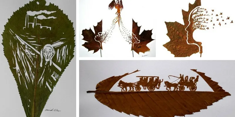 Omid Asadi, l'artista che trasforma le foglie morte in opere d'arte