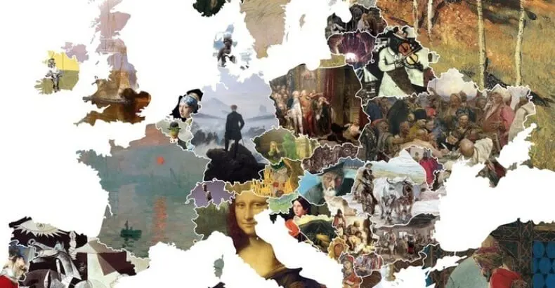 Arriva la mappa europea dell'arte, ogni stato ha la sua opera d'arte