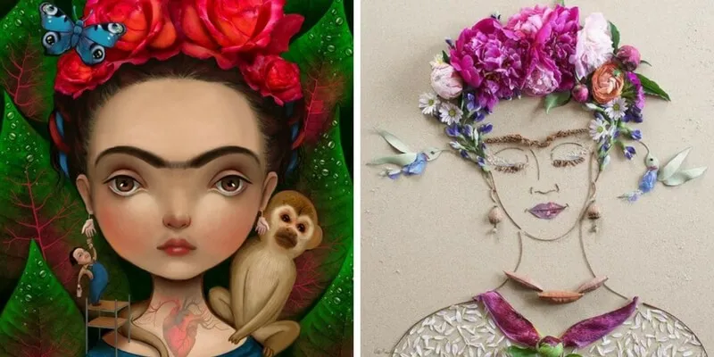 Le iconiche illustrazioni dedicate a Frida Kahlo