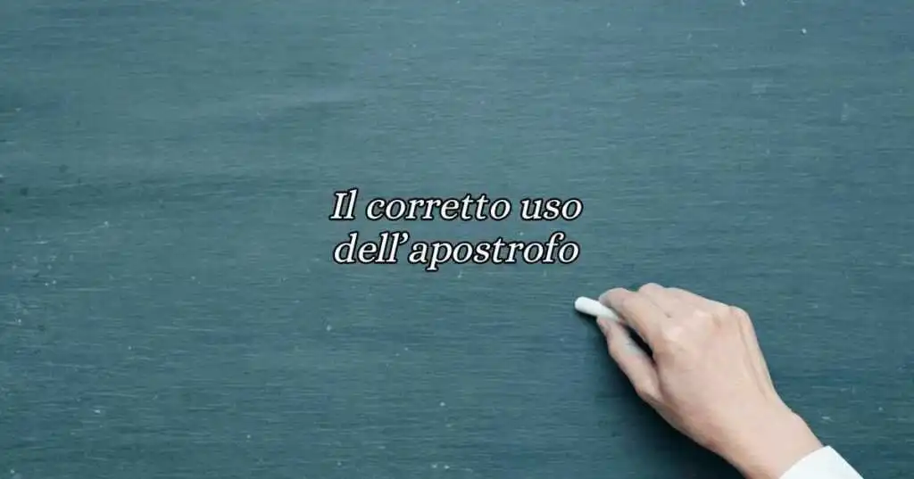 Il corretto uso dell'apostrofo nella lingua italiana