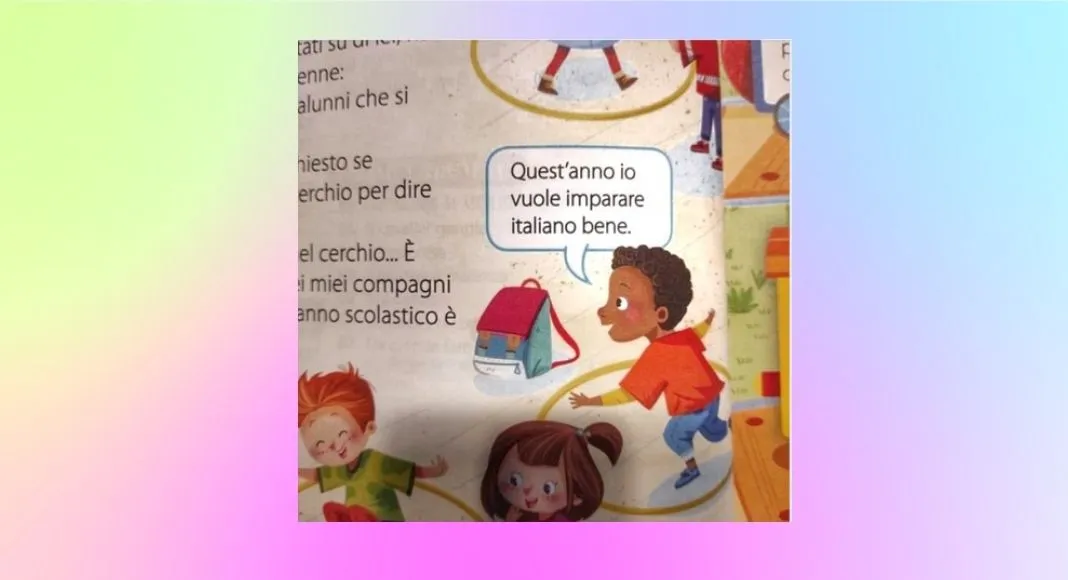 "Io vuole imparare italiano", frase razzista su libro di testo elementare