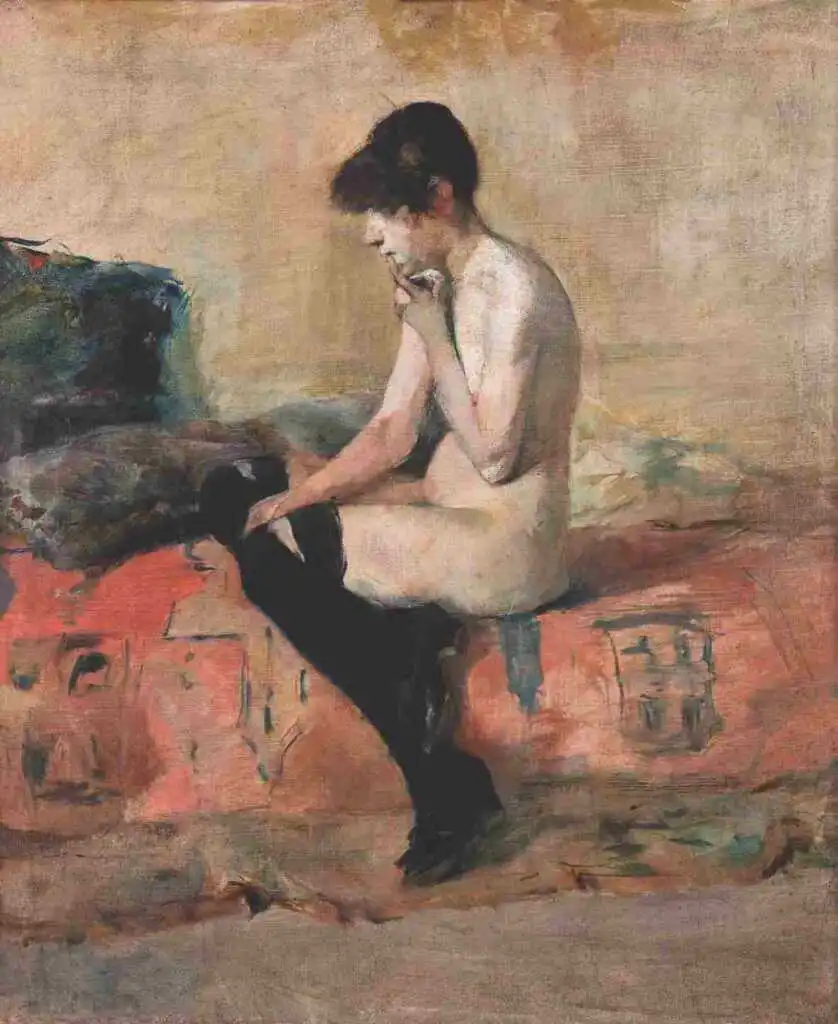 Henri de Toulouse-Lautrec, Étude de nu, femme assise sur un divan, 1882, olio su tela. Albi, Musée Toulouse-Lautrec © Musée Toulouse-Lautrec, Albi, France foto F. Pons