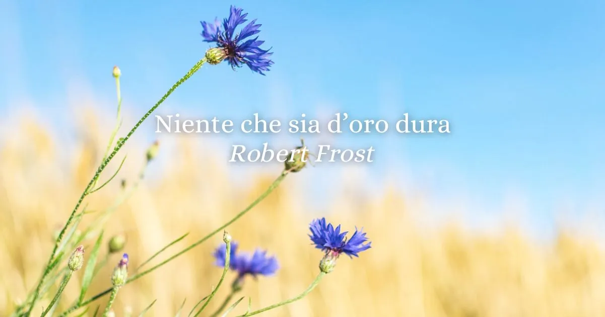 niente che sia d'oro dura robert frost
