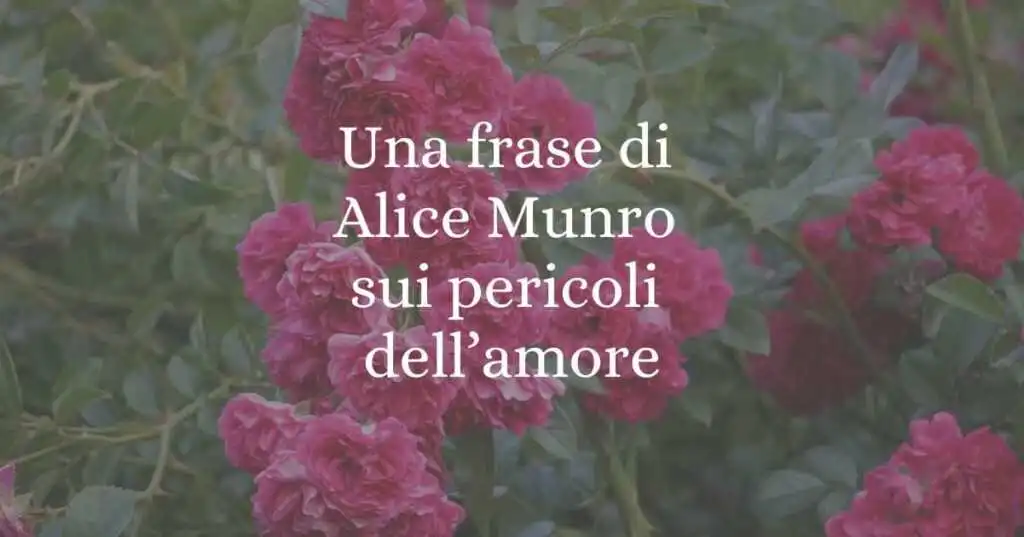 Una frase di Alice Munro sui pericoli dell'amore