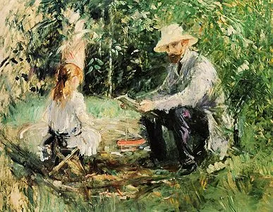387px Eugene Manet and His Daughter in the Garden 1883 Berthe Morisot