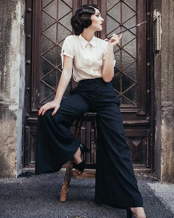 Unique Vintage Cream Chiffon Button Up Short Sleeve Colvin Blouse
