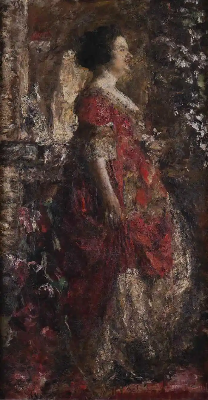 Antonio Mancini(Roma, 1852 – 1930) Dama in rosso 1926 circa olio su tela Napoli, GAN – Galleria dell’Accademia di Belle Arti © GAN - Galleria dell’Accademia di Belle Arti di Napoli Photo: Oreste Calzetta