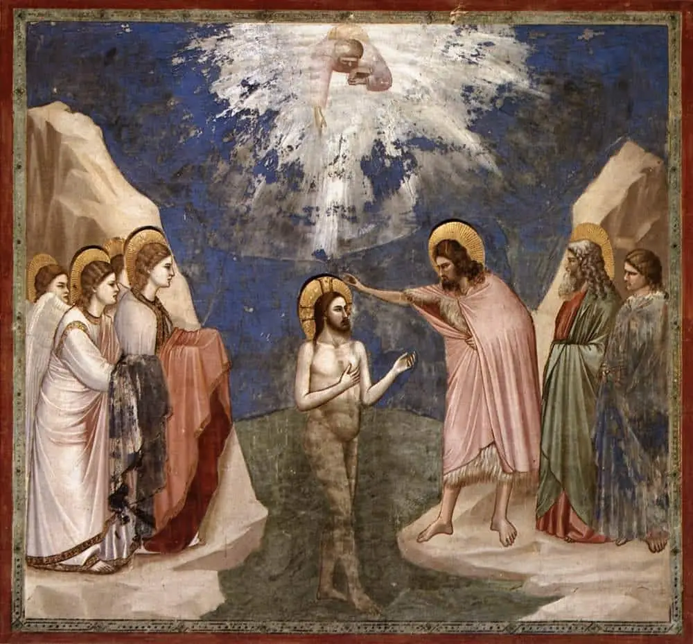 Giotto di Bondone No. 23 Scenes from the Life of Christ 7. Baptism of Christ WGA09201