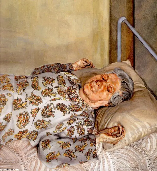 LUCIEN FREUD LA MADRE DEL PITTORE RIPOSA 1976