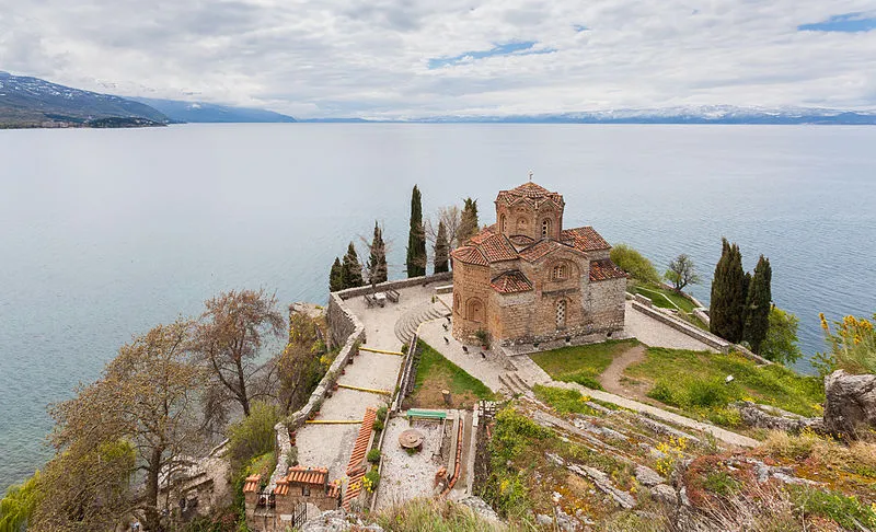 Territorio di Ocrida Albania e Macedonia del Nord Iglesia San Juan Kaneo Ohrid Macedonia