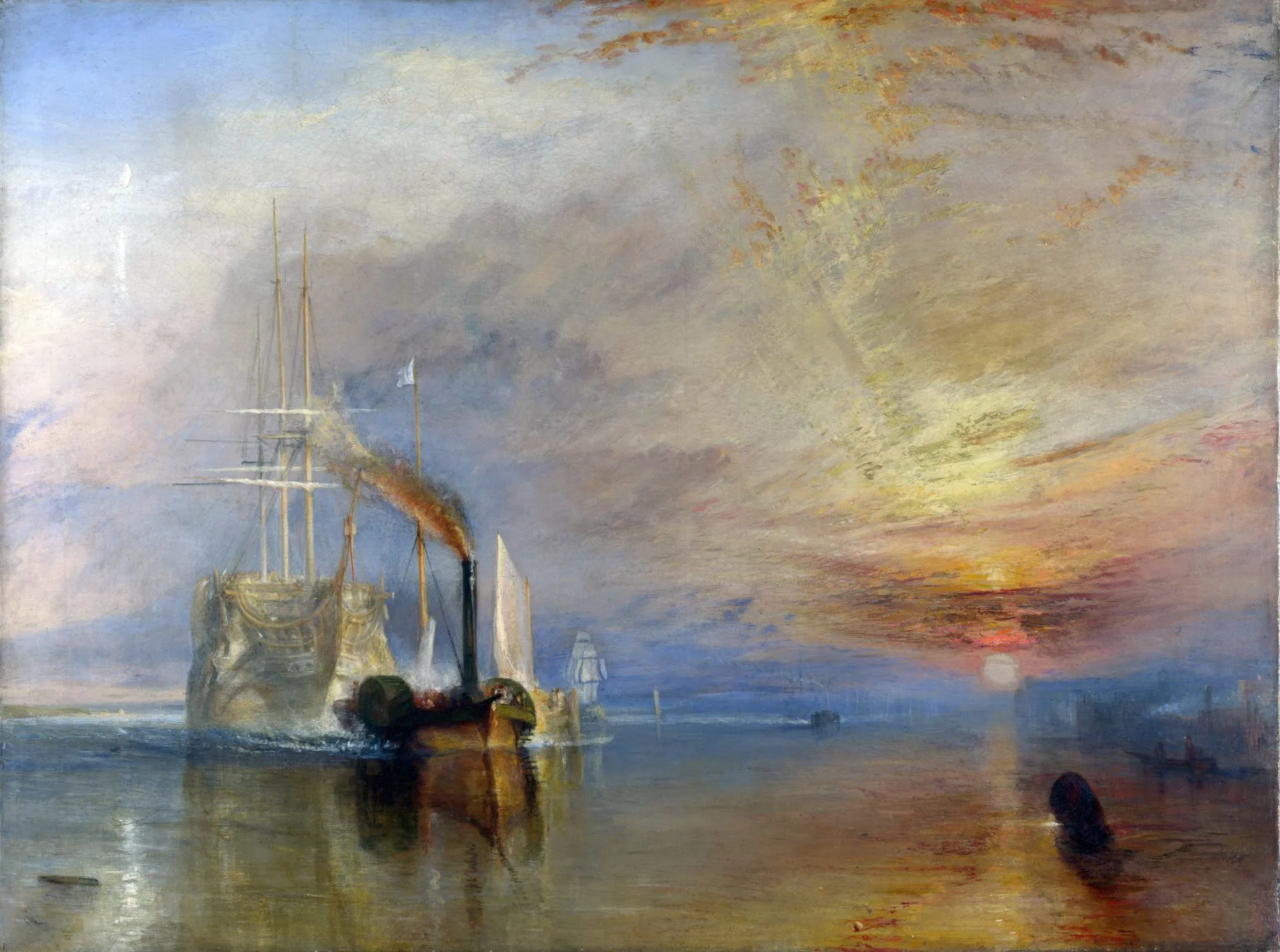 Turner J. M. W. The Fighting Temeraire tugged to her last Berth to be broken