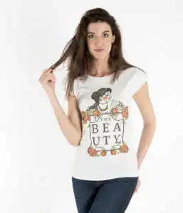 beauty rose t shirt donna slim beauty beast