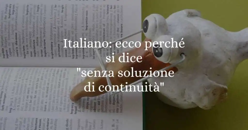 Italiano ecco perché si dice senza soluzione di continuità