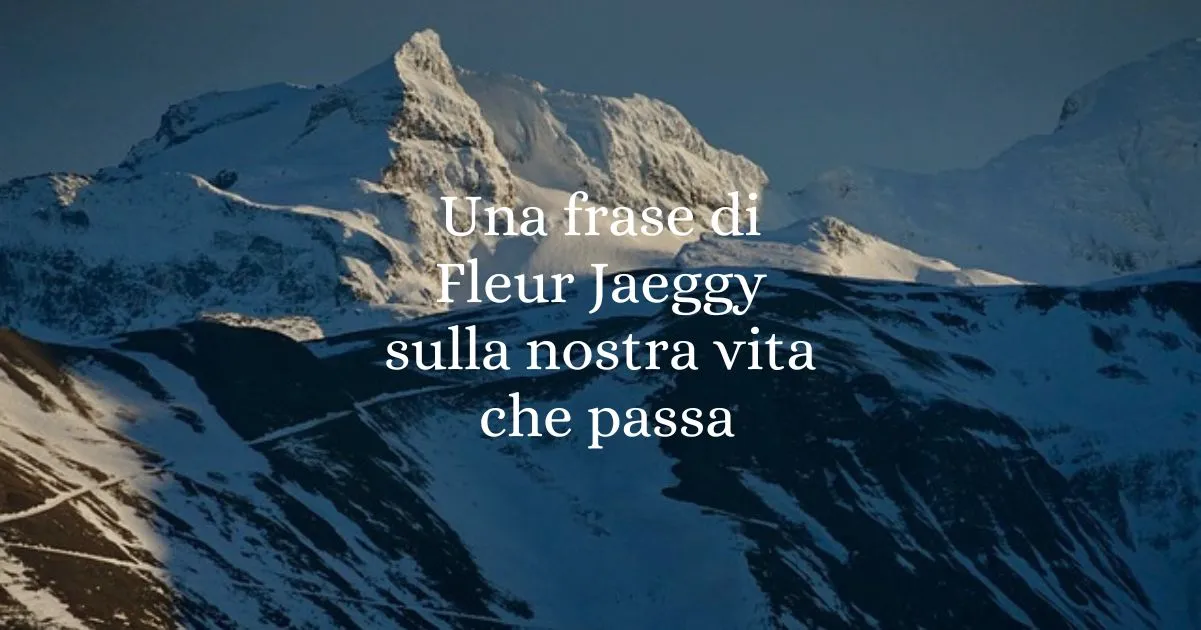 Una frase di Fleur Jaeggy sulla nostra vita che passa