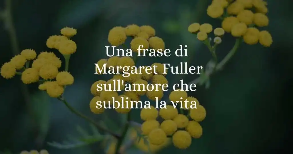Una frase di Margaret Fuller sull'amore che sublima la vita