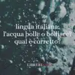 lingua italiana l'acqua bolle o bollisce qual è corretto