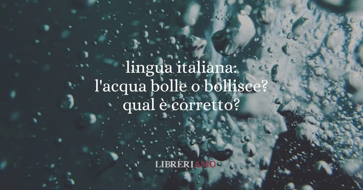 lingua italiana l'acqua bolle o bollisce qual è corretto